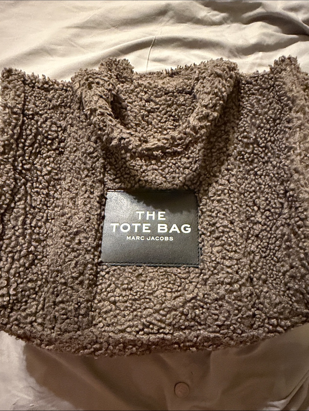 Marc Jacobs Teddy Shearling Tote in Taupe Brown